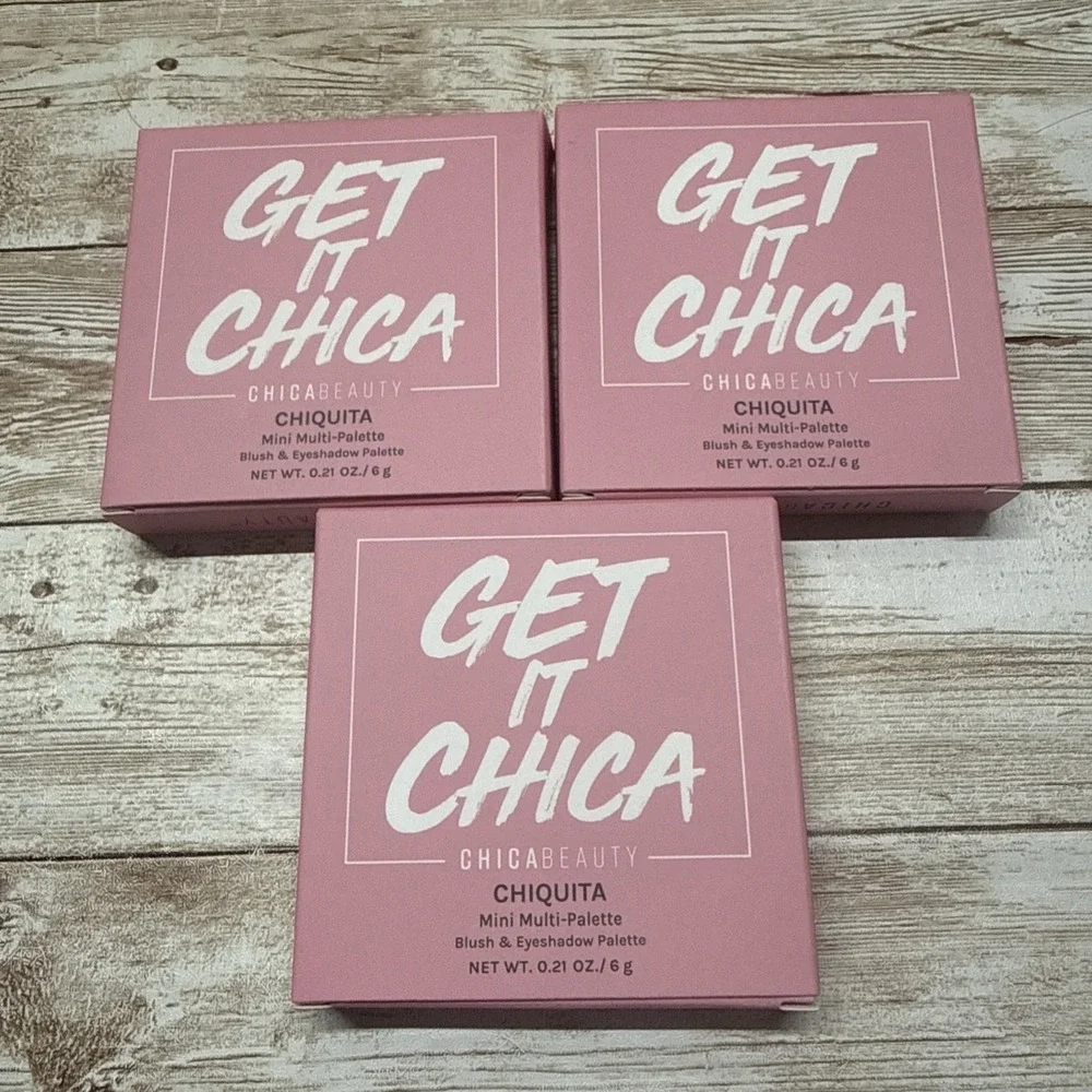 3x Chica Beauty Get It Chica‎ Mini 5 Eyeshadow & 1 Blush Multi Palette travel